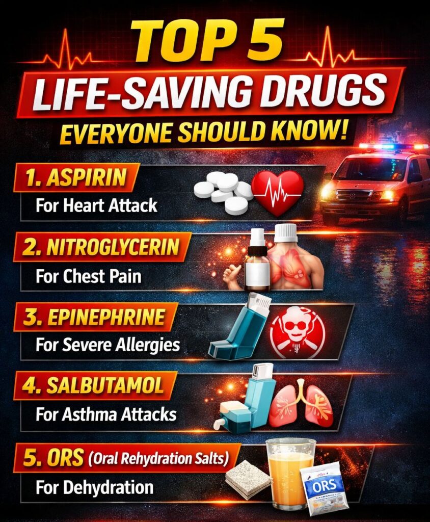 life saving medicines list for home