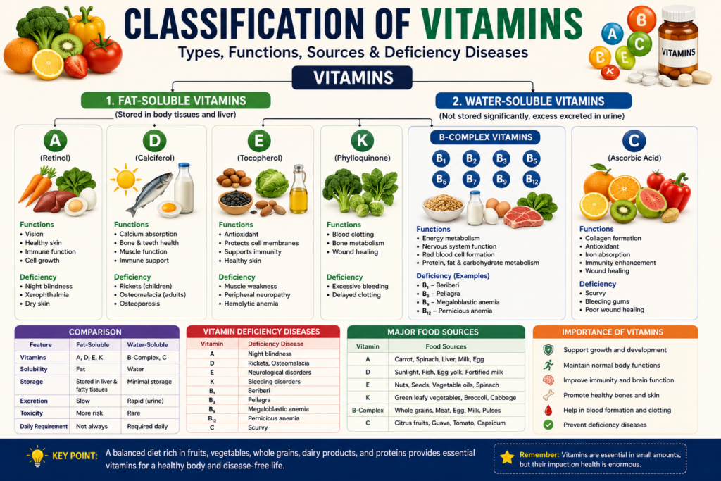 classification of vitamins,
